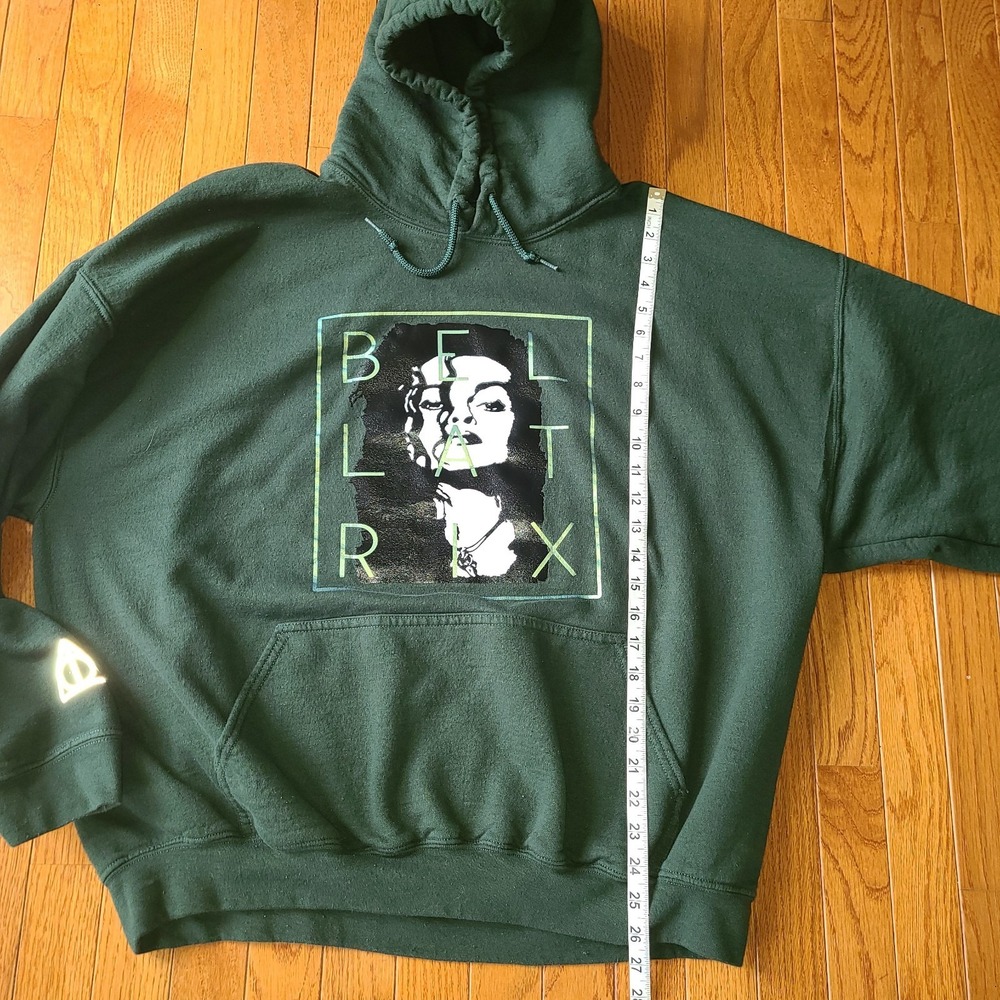 HARRY POTTER BELLATRIX CLOSEUP Adult Hooded Sweatshirt Hoodie Green 2XL